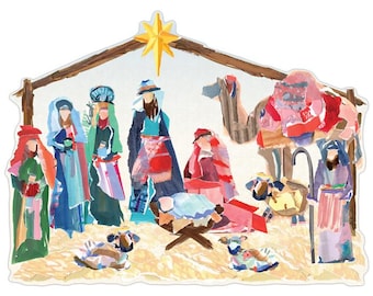 Laura Dunn Nativity Scene Die-Cut Placemat | Table Decor