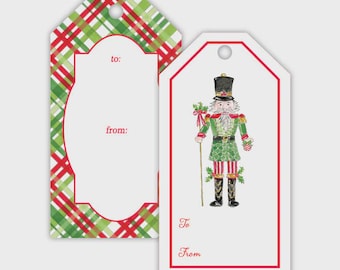 Poinsettia Nutcracker Gift Tag | Set of 10