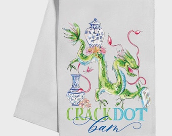 Crack Dot Mahjong Tea Towel