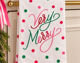 Very Merry Holiday Tea Towel