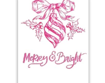 Pink Toile Vintage Ornament Gift Tag | Set of 10