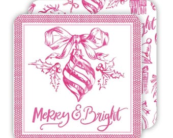 Holiday | Merry & Bright Pink Toile | Set of 20