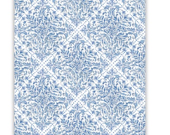 Handpainted Blue Filigree Table Runner