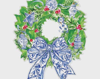 Holly & Chinoiserie Charm Die-Cut Placemat | Table Decor