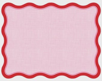 Pink and Red Scallop Edge Posh Die-Cut Placemat | Table Decor