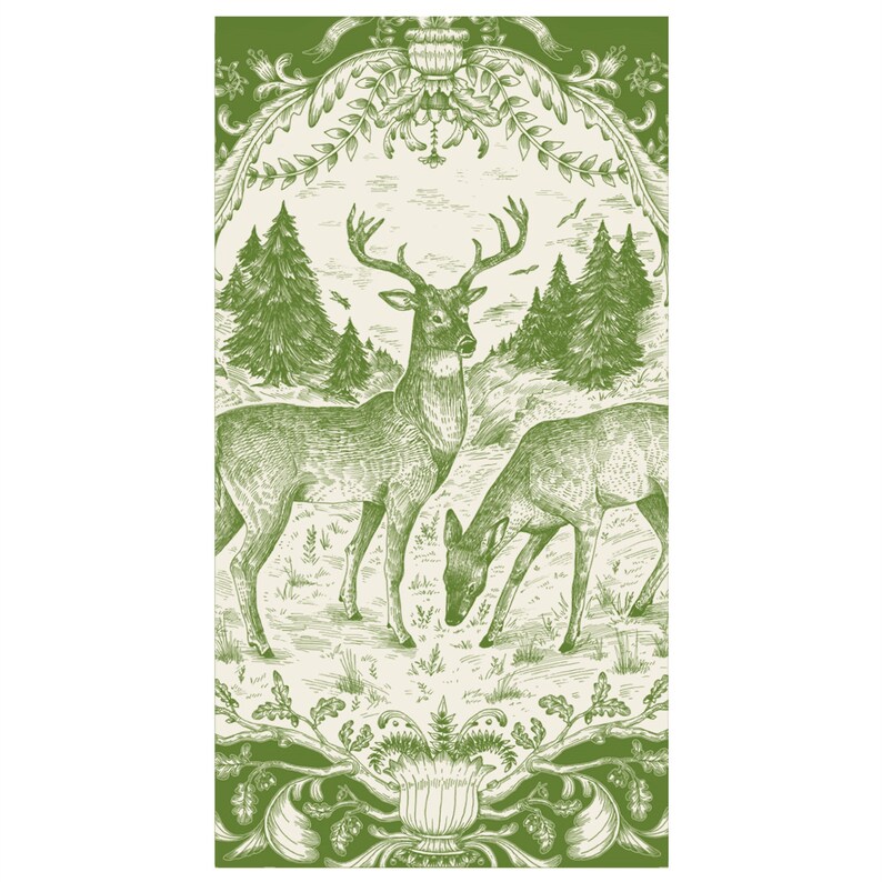 Pink Pineapple Fable Toile Guest Napkins - Thumbnail 2