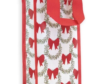 Red Wreath Wine Tote
