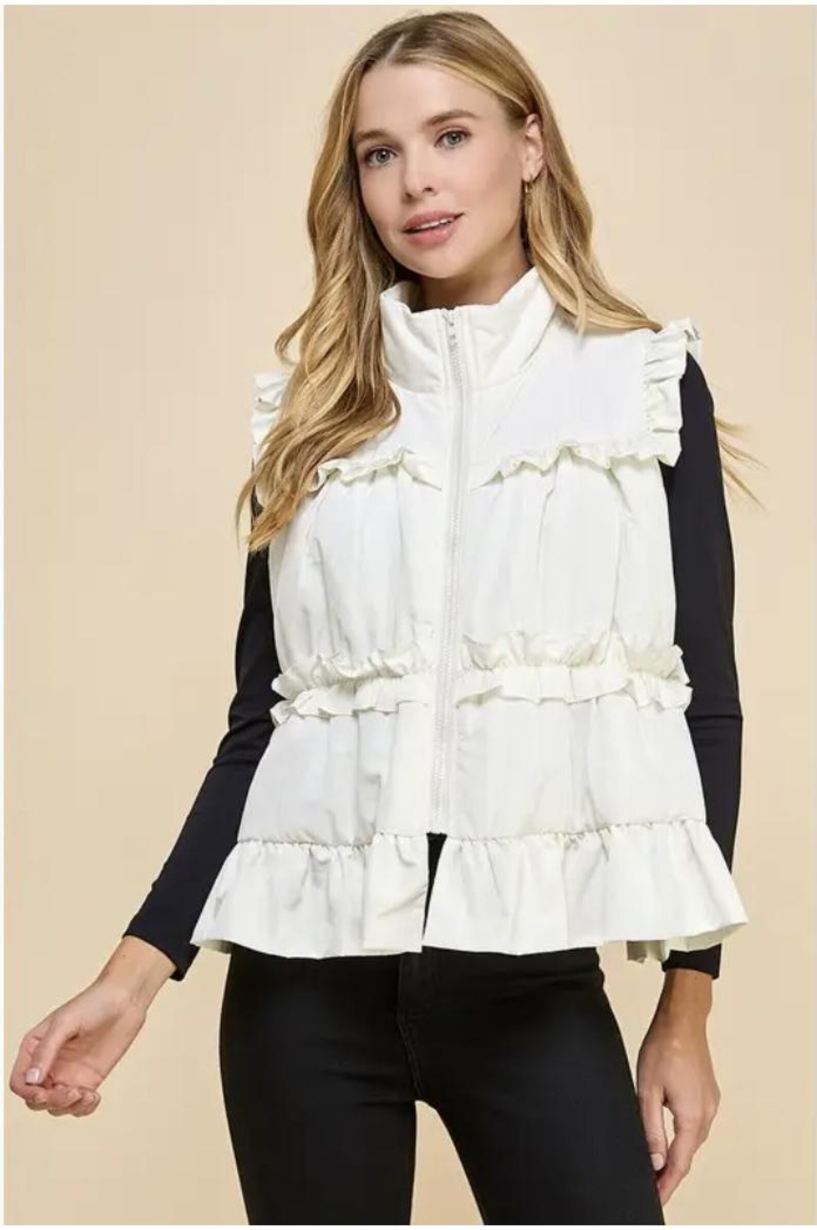 Hadley Flutter Sleeve Bow Detail Vest