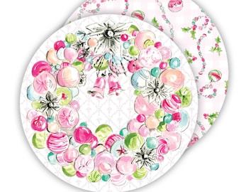 Holiday | Round Vintage Ornament Coasters | Set of 20