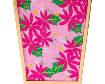 Preppy Poinsettia Enameled Cachepot
