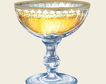 Champagne Coupe Cocktail Napkins