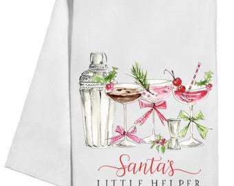 Santa's Little Helper Tea Towel