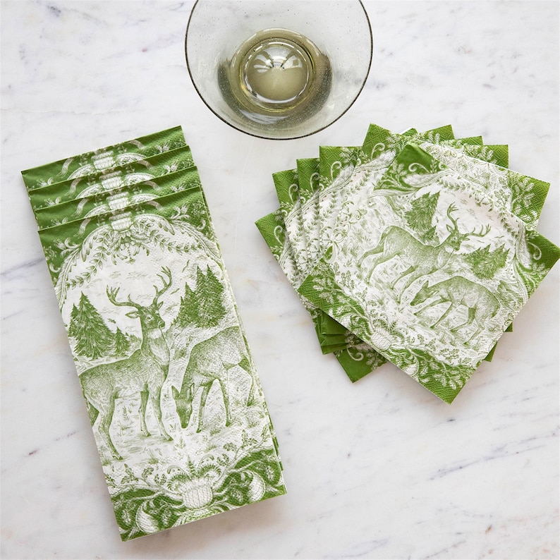 Pink Pineapple Fable Toile Guest Napkins