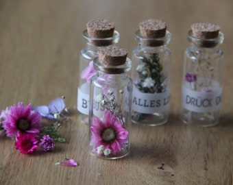 Flores secas en | de vidrio Decoración de flores secas | Traiga | | un regalo de invitado Regalar el Día de la Madre | Día de San Valentín| Mini Gafas