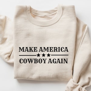 American Western Sweatshirts Make America Cowboy Again Crewneck Patriotic Rodeo Patriotic Gifts Vintage Sweat shirts for Women 1962