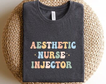 Nurse Shirt Aesthetic Nurse Graphic Tees Retro Syringe Injection T-shirt Nurse Life Nursing Tshirt Filler Injector Plastic Surgeon 2157-2 F