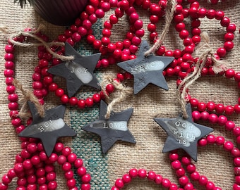 Star Ornaments, Christmas, Ceramic Advent Ornaments