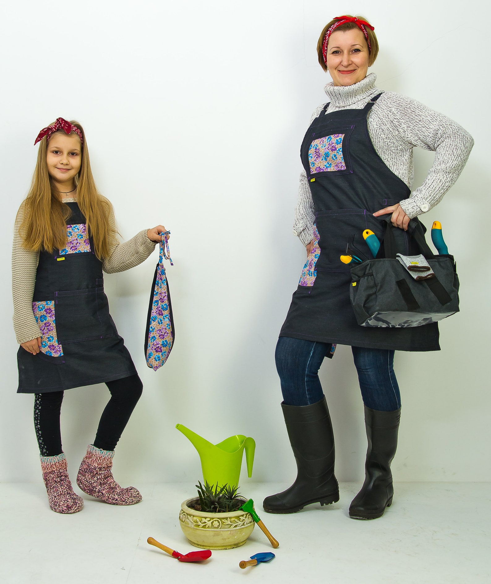 Mother Daughter Matching Aprons Gardening Set Produced and Etsy