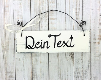 Holzschild Türschild WUNSCHTEXT Vintage selber gestalten Dekoration Spruch personalisiert handgemacht individuell Deko Geschenk