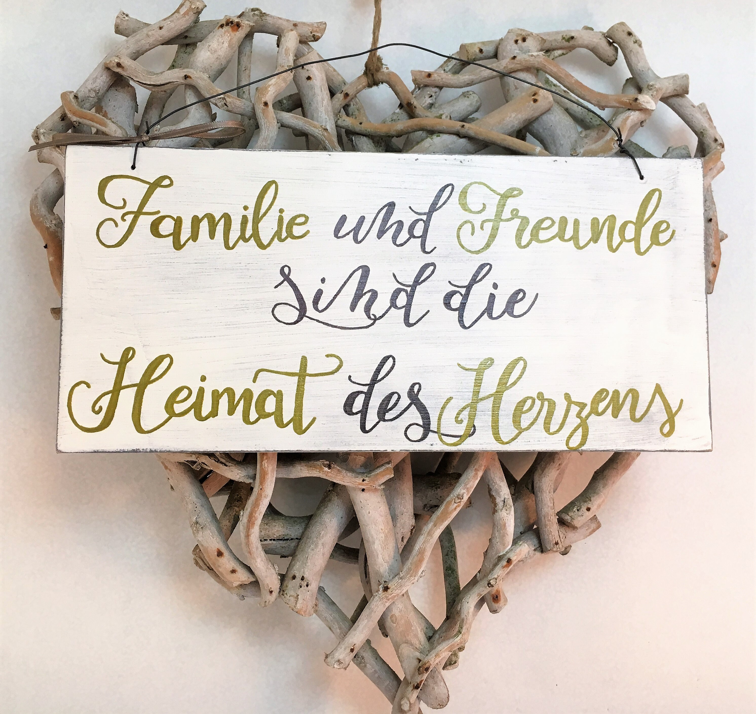 Holzschild Deko Schild mit Spruch Familie und Freunde Etsy