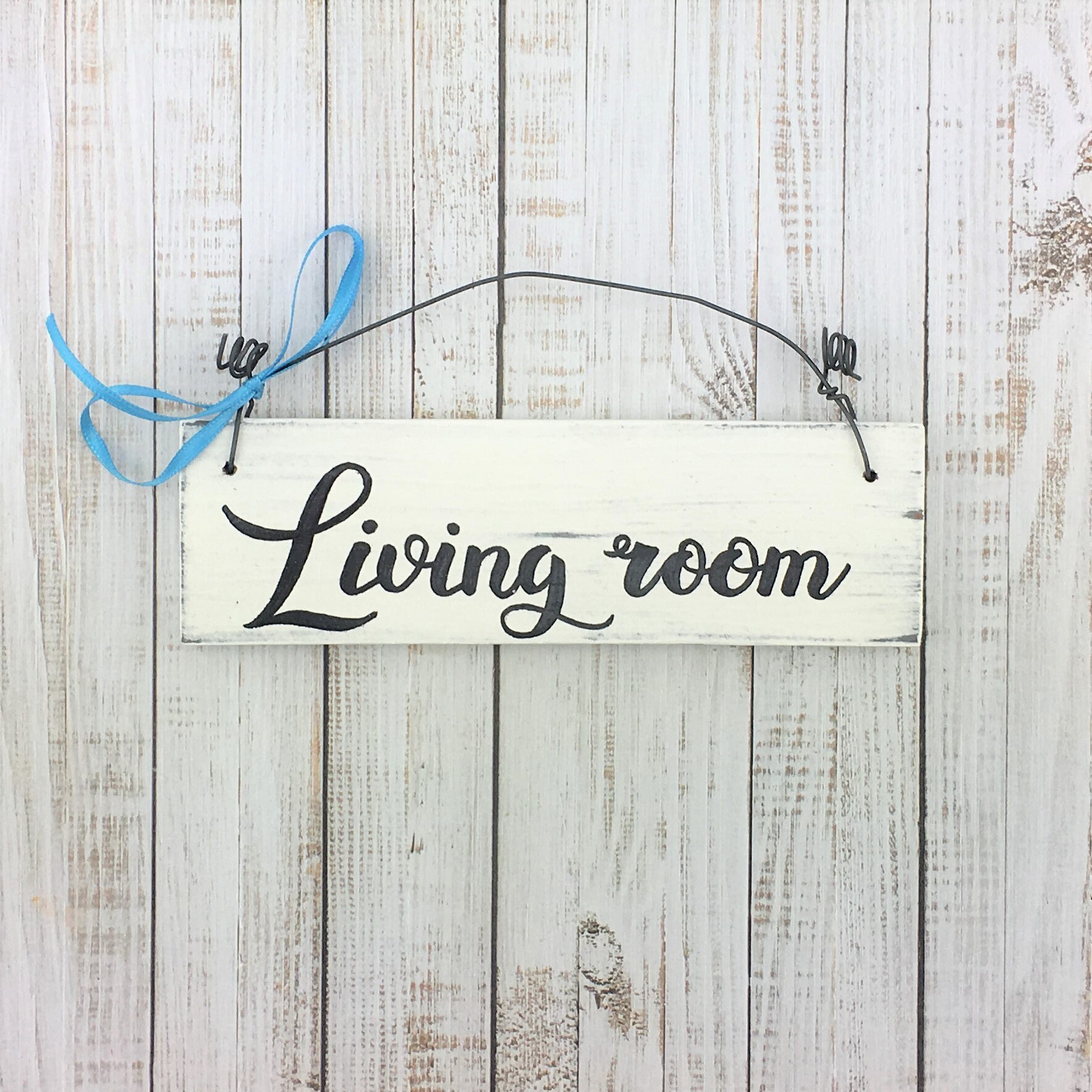 Holzschild Türschild Living room Wohnzimmer Deko Vintage | Etsy