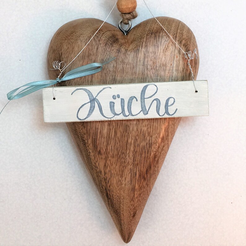 Holzschild, handbemalt, Türschild Küche, Geschenk zur Hauseinweihung, Einzug, Umzug, Shabby, Küchentür, maritime Deko für die Küche, edel Bild 3