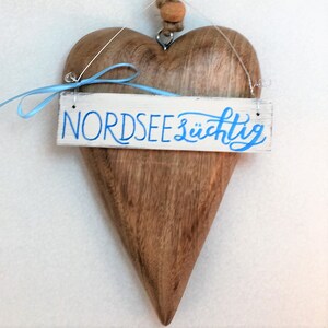 Holzschild, handbemalt, Türschild NORDSEEsüchtig, Deko, Shabby, Zuhause, Schriftzug, Urlaub, Strand, Meer, Nordsee, Geschenk, Holz, Eingang Bild 6