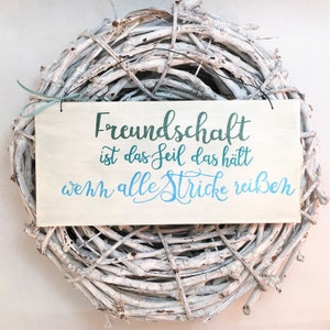 Wall decoration Freundschaft ist das Seil... handpainted image 2