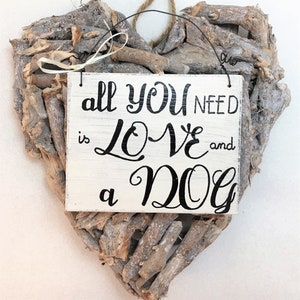 Wall decoration Love and Dog handpainted image 2