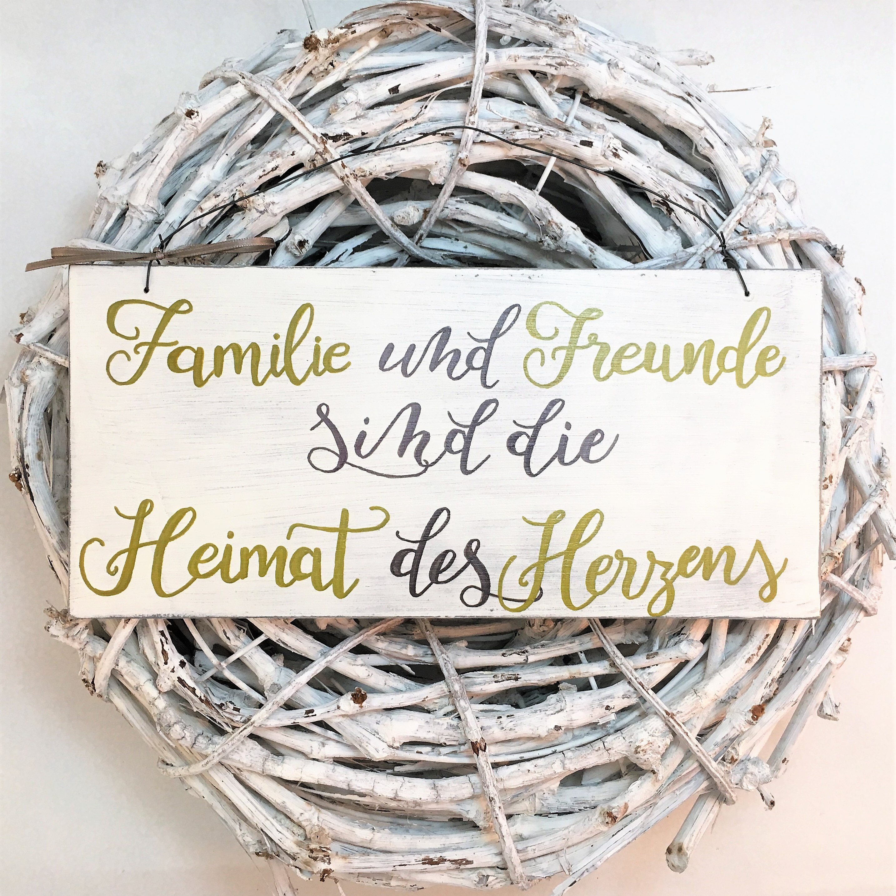 Holzschild Deko Schild mit Spruch Familie und Freunde Etsy