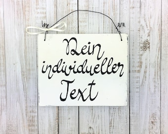 Insegna in legno Insegna della porta WUNSCHTEXT Design vintage te stesso Decorazione Slogan personalizzato fatto a mano Porta d'ingresso Decorazione familiare Regalo