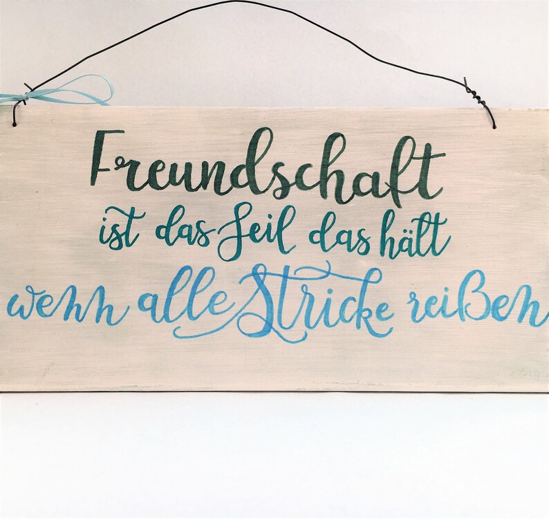 Wall decoration Freundschaft ist das Seil... handpainted image 4