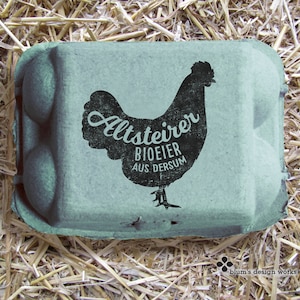 Eierdoos stempel | Gepersonaliseerde kippenstempel | Kip Stempel | Cadeau voor kippenhouders