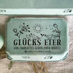 Eierdoosstempel | Gepersonaliseerde stempel voor eieren van blije kippen | Gelukkige eieren