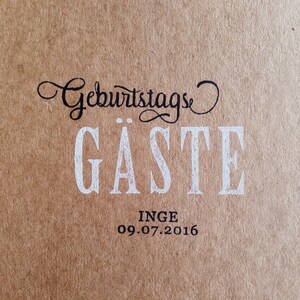 Vintage Gästebuch zur Hochzeit personalisierter Stempel, Hochzeitsgästebuch Bild 2