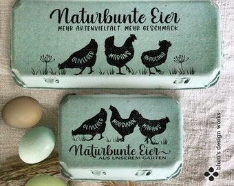 Stamp set for naturally colored eggs | over 30 breeds to choose from | Chicken breed stamps for egg boxes