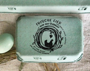 Stempel für Eierkartons | personalisierbarer Stempel für Eier von glücklichen Hühnern