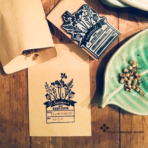 Stamps for seeds from your own garden | Seed bag stamp for gardeners |  Personalized Gardener Gift