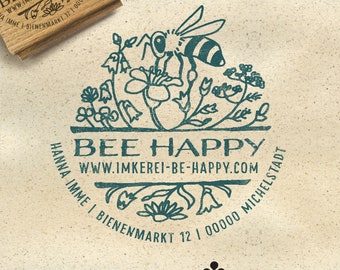 Beekeeper Logo | Address stamp | Stamp for honey lid | Print data or image social media