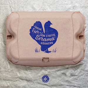 Eierdoos stempel | Gepersonaliseerde Serama-stempel | kippenstempel | Cadeau voor eigenaren van Serama's