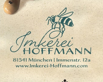 Imker Logo mit Biene | Adress-Stempel oder Druckdaten | Bild für Social Media