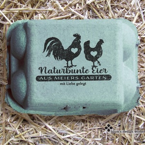 Egg Carton Stamp | Stamp (also separately) for eggs from happy chickens