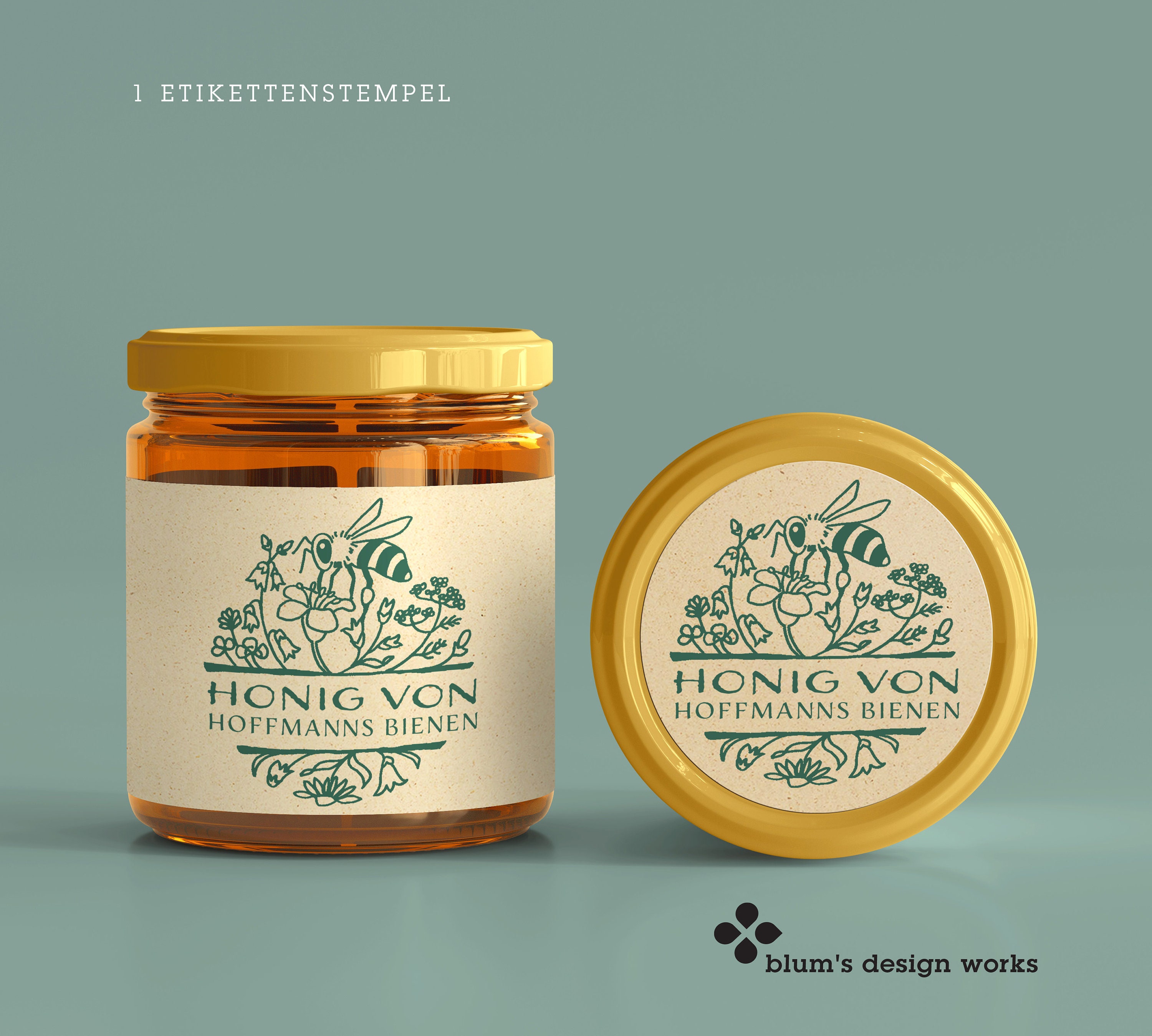 Honey label stamp | Beekeeper address with bee for business papers, packaging, social media