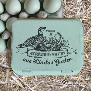 Stamps for quail egg boxes | Personalized Stamp for Boxes of 12 Quail Eggs | Gift for quail keepers