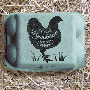 Eierdoos stempel | Gepersonaliseerde kippenstempel | Kip Stempel | Cadeau voor kippenhouders