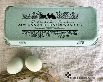 Egg Carton Stamp | Personalized stamp for garden chicken eggs