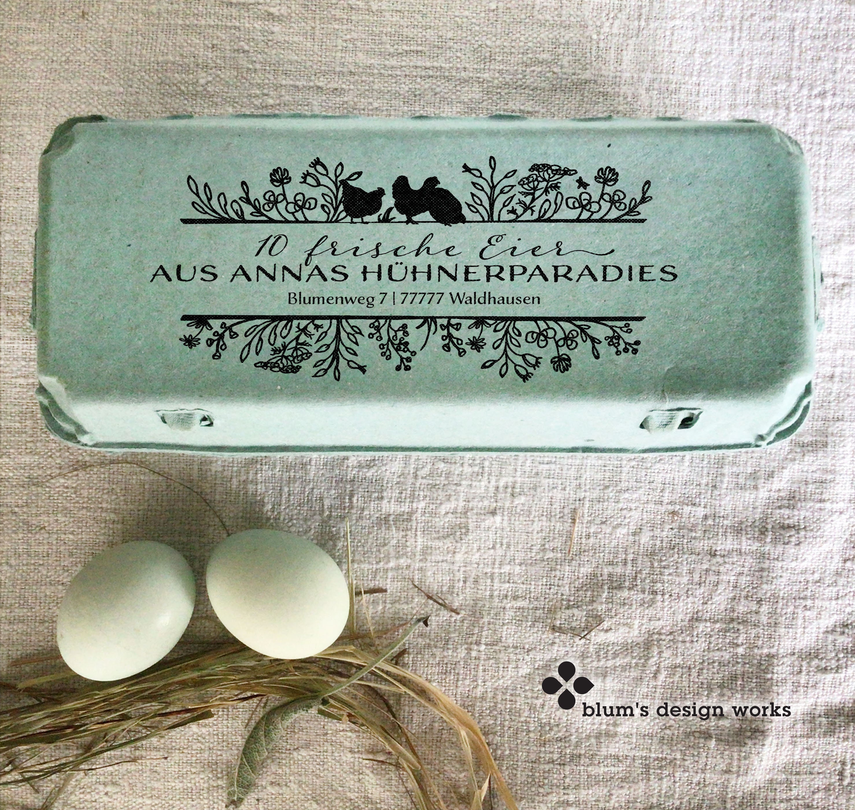 Sello personalizado con fecha para hueveras estampadas, sello para cartón  de huevos -  España