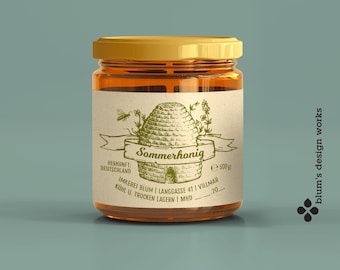 Personalized Design for Honey Labels | Stamp, print template or ready-made labels