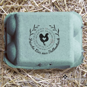 Kalenderstempel voor eierdozen | aanpasbare houdbaarheidsstempel | Verse zeehonden |