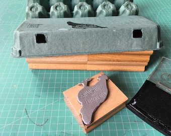Stamping aid for printing egg boxes | Stamping pad for egg cartons | Printing aid for egg boxes
